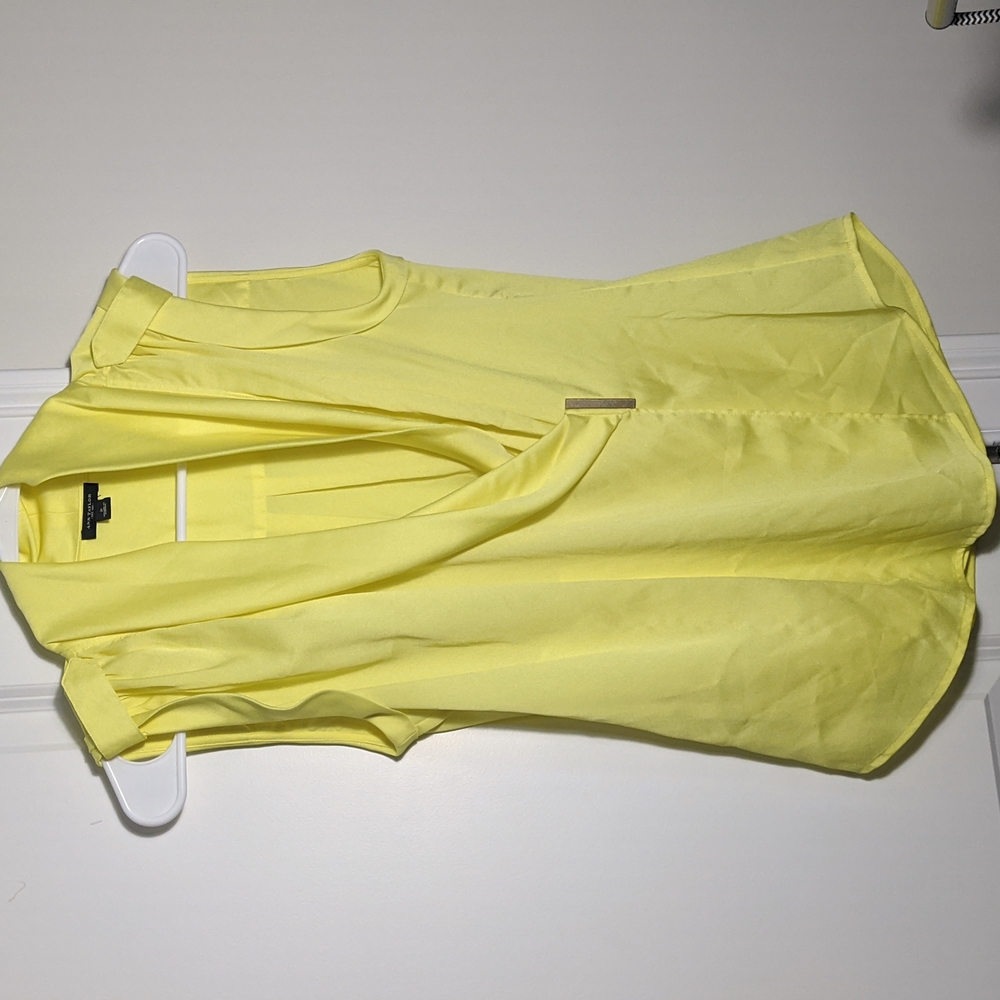 Ann Taylor canary yellow blouse